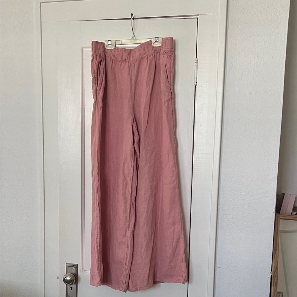 Sigrid Olsen wide leg linen pants